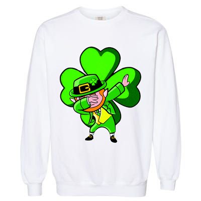 Dabbing Leprechaun St. Patrick's Day Clover Garment-Dyed Sweatshirt