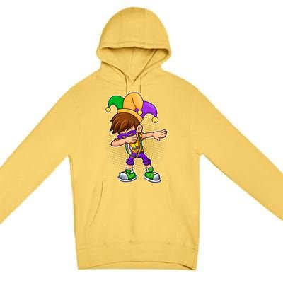 Dabbing Mardi Gras Jester Premium Pullover Hoodie