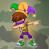 Dabbing Mardi Gras Jester Legacy Tie Dye Trucker Hat