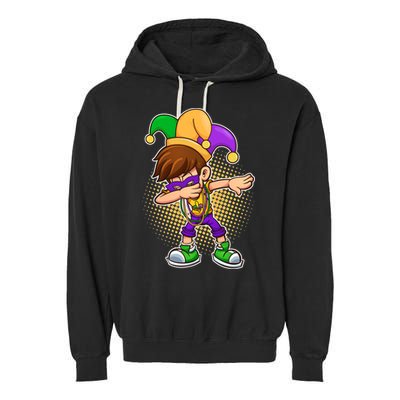 Dabbing Mardi Gras Jester Garment-Dyed Fleece Hoodie