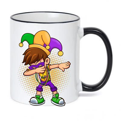 Dabbing Mardi Gras Jester 11oz Black Color Changing Mug