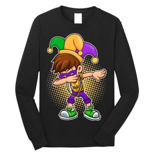 Dabbing Mardi Gras Jester Long Sleeve Shirt