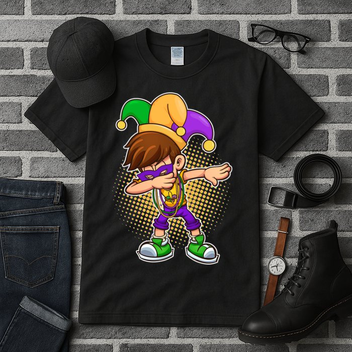 Dabbing Mardi Gras Jester Tall T-Shirt