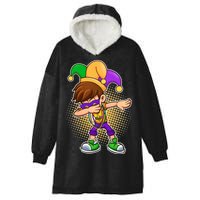 Dabbing Mardi Gras Jester Hooded Wearable Blanket