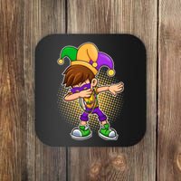 Dabbing Mardi Gras Jester Coaster