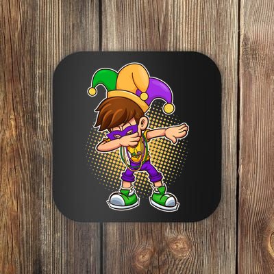 Dabbing Mardi Gras Jester Coaster