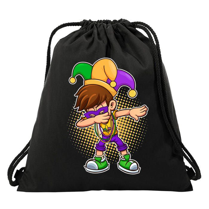 Dabbing Mardi Gras Jester Drawstring Bag