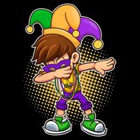 Dabbing Mardi Gras Jester Drawstring Bag