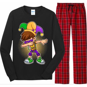 Dabbing Mardi Gras Jester Long Sleeve Pajama Set