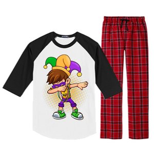 Dabbing Mardi Gras Jester Raglan Sleeve Pajama Set