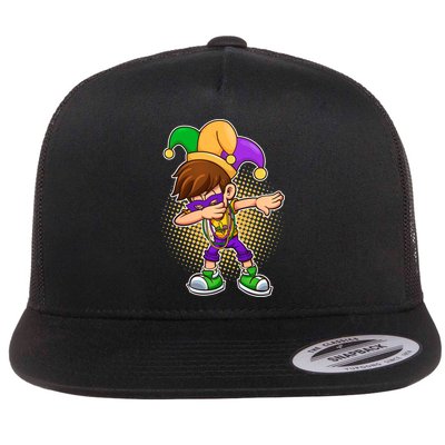 Dabbing Mardi Gras Jester Flatbill Hat