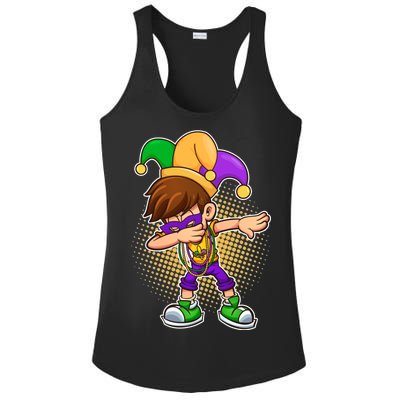 Dabbing Mardi Gras Jester Ladies PosiCharge Competitor Racerback Tank