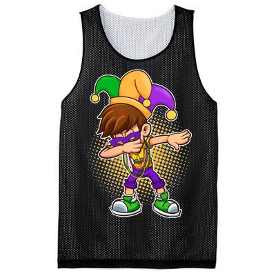 Dabbing Mardi Gras Jester Mesh Reversible Basketball Jersey Tank