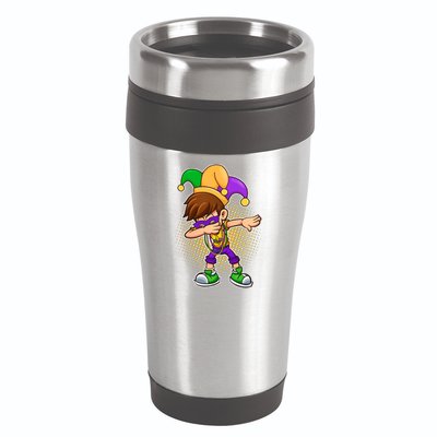 Dabbing Mardi Gras Jester 16oz Travel Tumbler