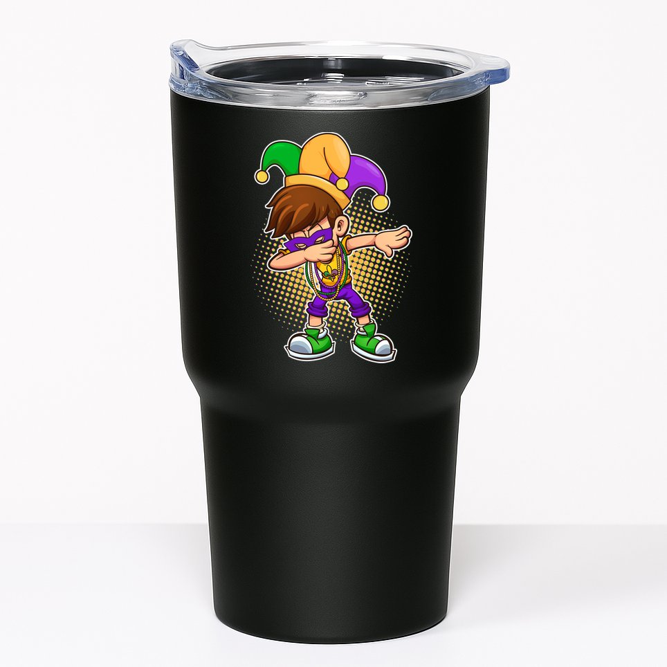 Dabbing Mardi Gras Jester Tumbler