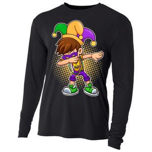 Dabbing Mardi Gras Jester Cooling Performance Long Sleeve Crew