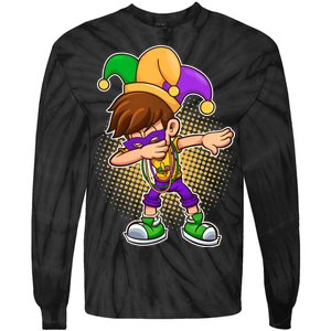 Dabbing Mardi Gras Jester Tie-Dye Long Sleeve Shirt