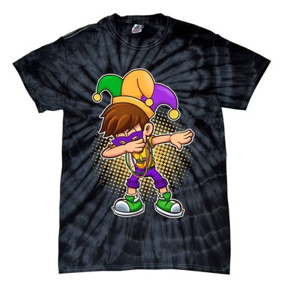Dabbing Mardi Gras Jester Tie-Dye T-Shirt