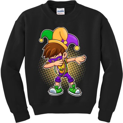Dabbing Mardi Gras Jester Kids Sweatshirt