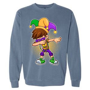 Dabbing Mardi Gras Jester Garment-Dyed Sweatshirt