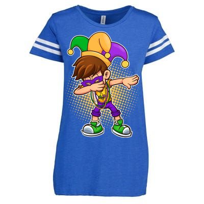 Dabbing Mardi Gras Jester Enza Ladies Jersey Football T-Shirt