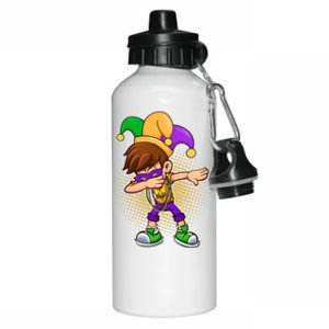 Dabbing Mardi Gras Jester Aluminum Water Bottle 