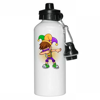 Dabbing Mardi Gras Jester Aluminum Water Bottle