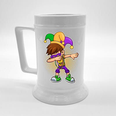 Dabbing Mardi Gras Jester Beer Stein