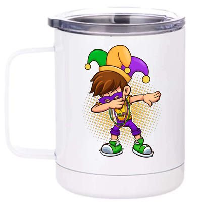 Dabbing Mardi Gras Jester 12 oz Stainless Steel Tumbler Cup