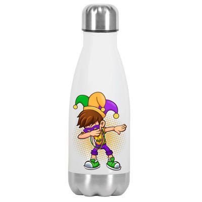 Dabbing Mardi Gras Jester Stainless Steel Insulated Water Bottle