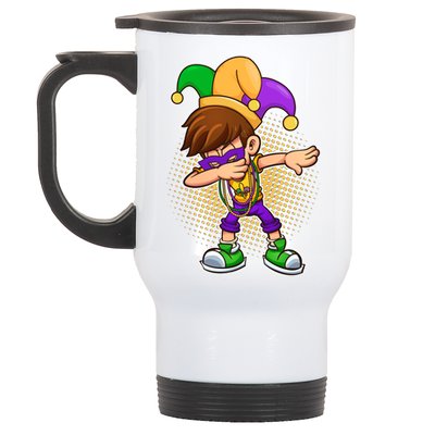 Dabbing Mardi Gras Jester Stainless Steel Travel Mug