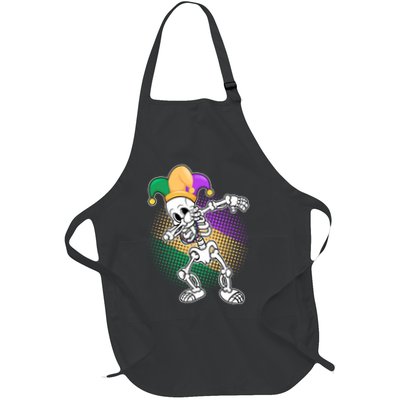Dabbing Mardi Gras Skeleton Apron