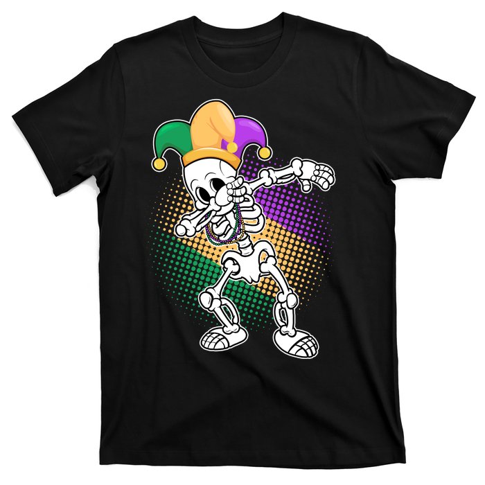 Dabbing Mardi Gras Skeleton T-Shirt