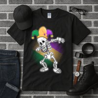 Dabbing Mardi Gras Skeleton Tall T-Shirt