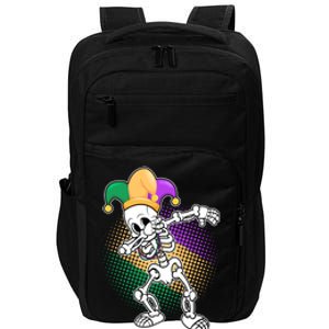 Dabbing Mardi Gras Skeleton Impact Tech Backpack