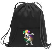 Dabbing Mardi Gras Skeleton Sweatshirt Cinch Pack Bag