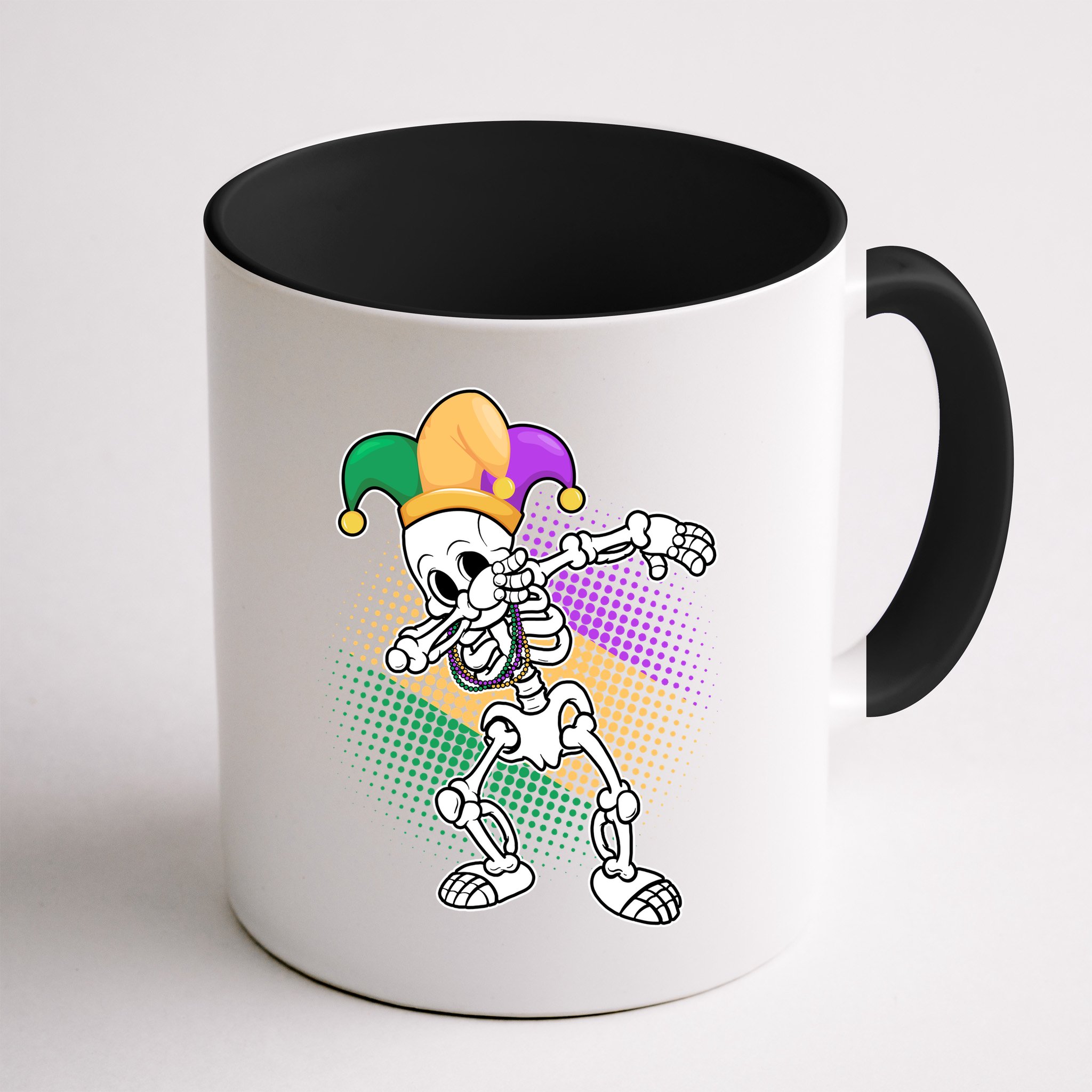 Dabbing Mardi Gras Skeleton Mug