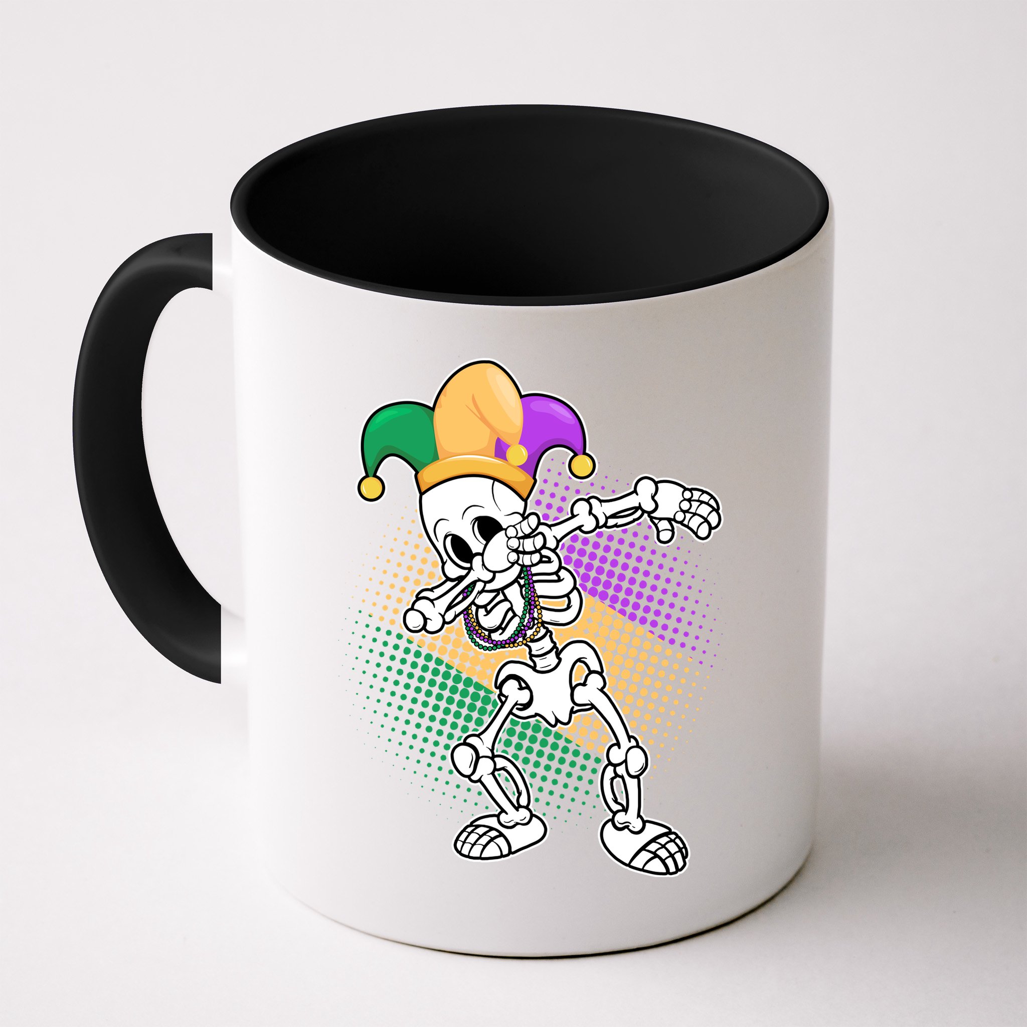 Dabbing Mardi Gras Skeleton Mug