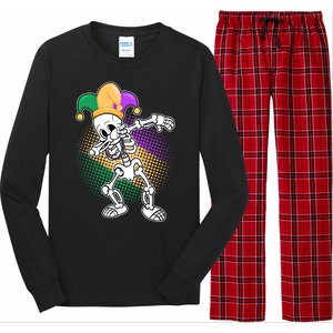 Dabbing Mardi Gras Skeleton Long Sleeve Pajama Set