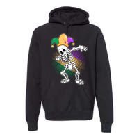 Dabbing Mardi Gras Skeleton Premium Hoodie