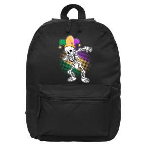 Dabbing Mardi Gras Skeleton 16 in Basic Backpack