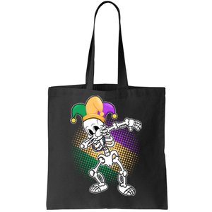 Dabbing Mardi Gras Skeleton Tote Bag