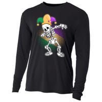 Dabbing Mardi Gras Skeleton Cooling Performance Long Sleeve Crew