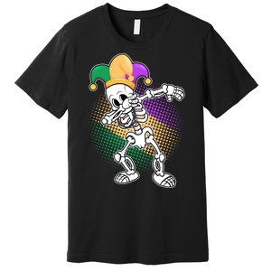 Dabbing Mardi Gras Skeleton Premium T-Shirt