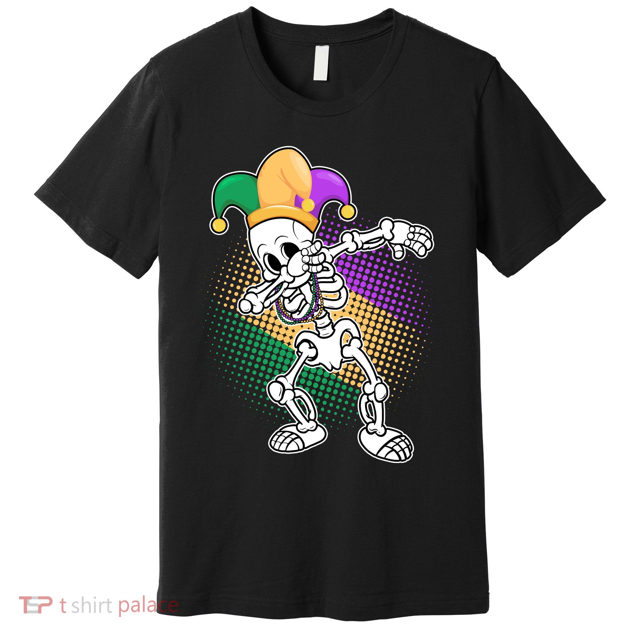 Dabbing Mardi Gras Skeleton Premium T-Shirt
