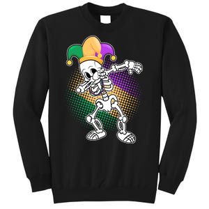 Dabbing Mardi Gras Skeleton Tall Sweatshirt