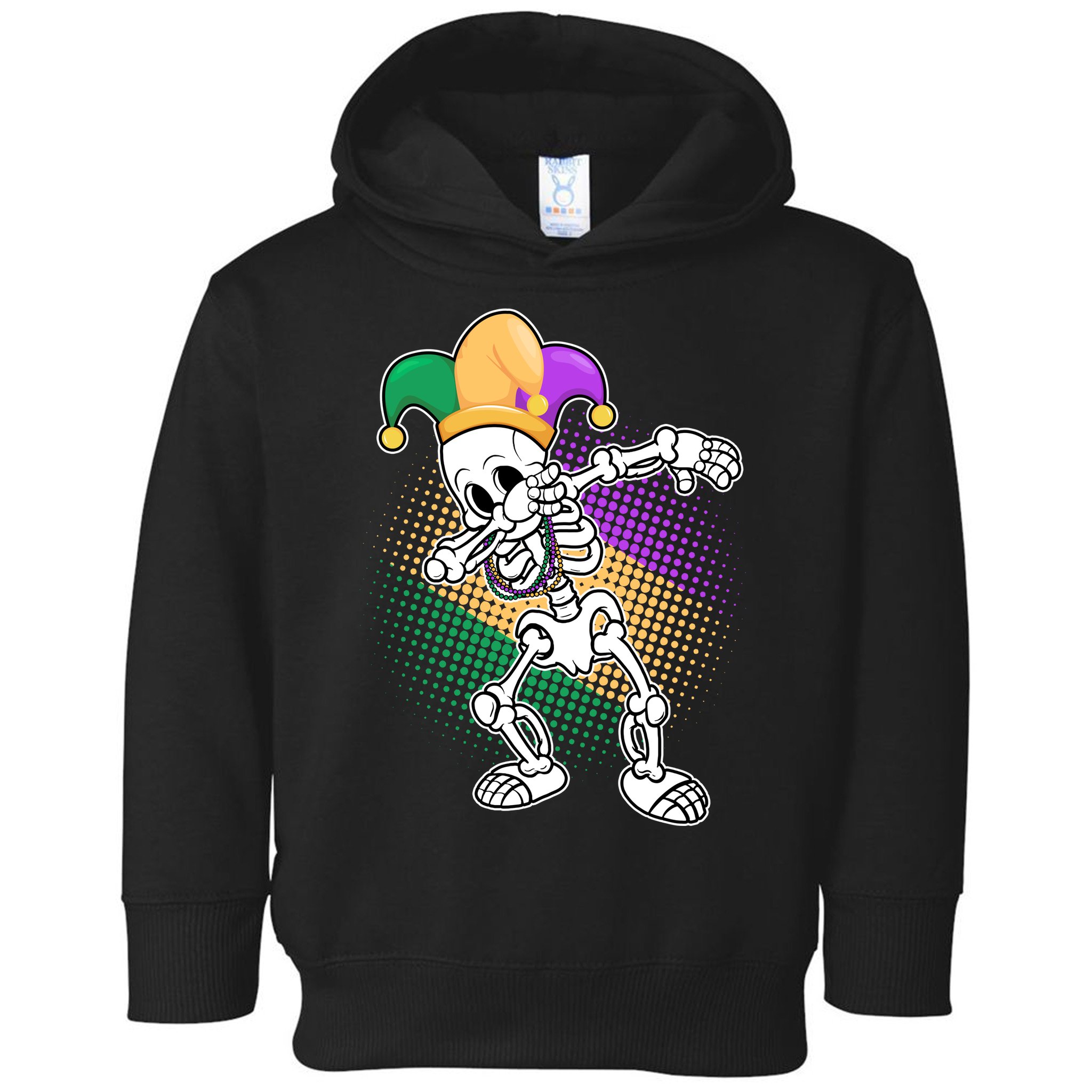 Dabbing Mardi Gras Skeleton Toddler Hoodie