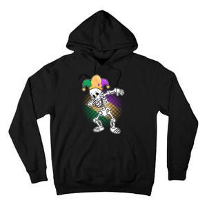 Dabbing Mardi Gras Skeleton Tall Hoodie