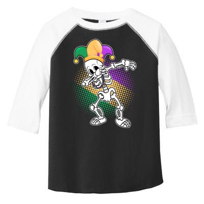 Dabbing Mardi Gras Skeleton Toddler Fine Jersey T-Shirt