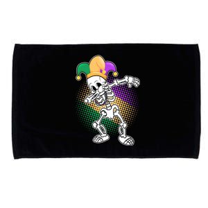 Dabbing Mardi Gras Skeleton Microfiber Hand Towel